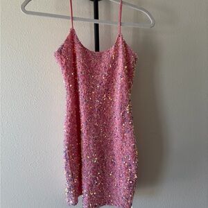 Lucy in the Sky Pink Sequin Mini Dress